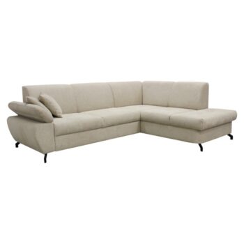 KONDELA Cohen Roh P rohová sedačka s rozkladom béžová / čierna