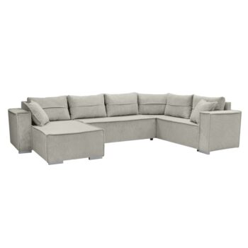 KONDELA Colin U Uni rohová sedačka u s rozkladom béžová (taupe)
