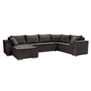 KONDELA Colin U Uni rohová sedačka u s rozkladom hnedá