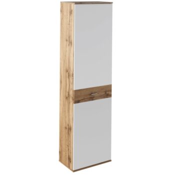 KONDELA Cyril Typ 02 jednodverová šatníková skriňa dub wotan / biela