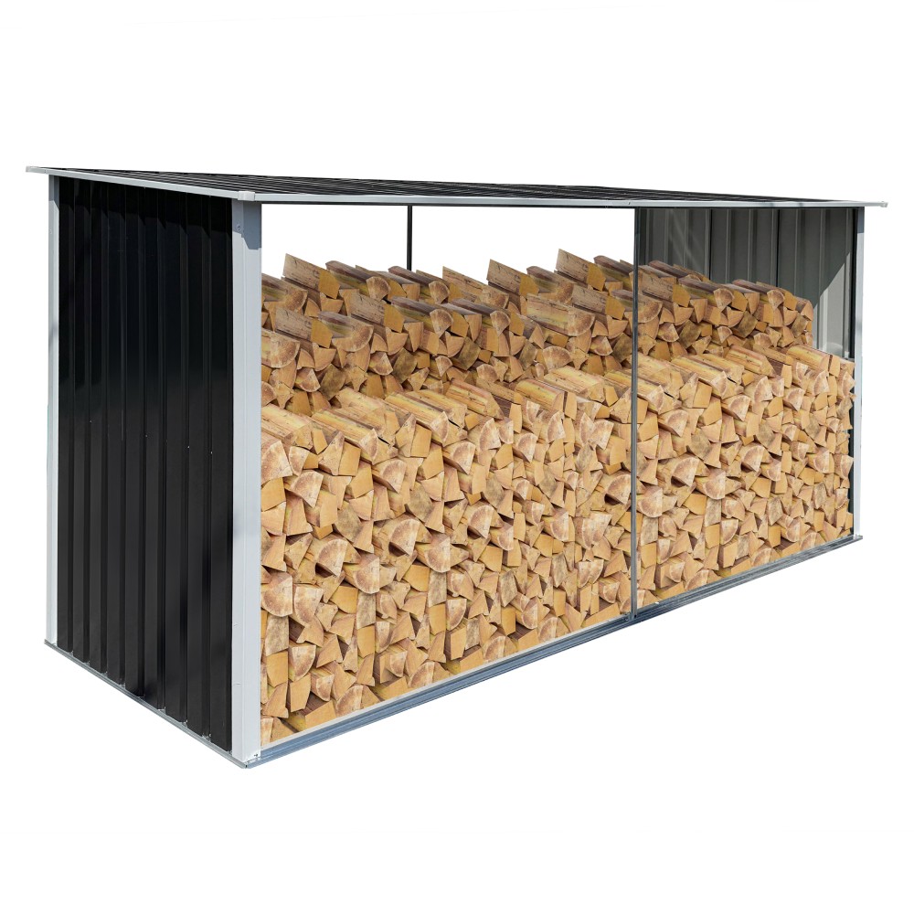 KONDELA Daryl Typ 4 prístrešok na drevo antracit / biela KONDELA Daryl Typ 4 prístrešok na drevo antracit / biela