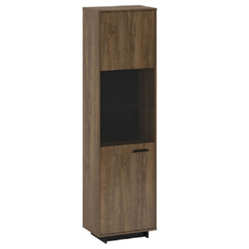 KONDELA Delis A1 jednodverová vitrína dub bolzano / čierna