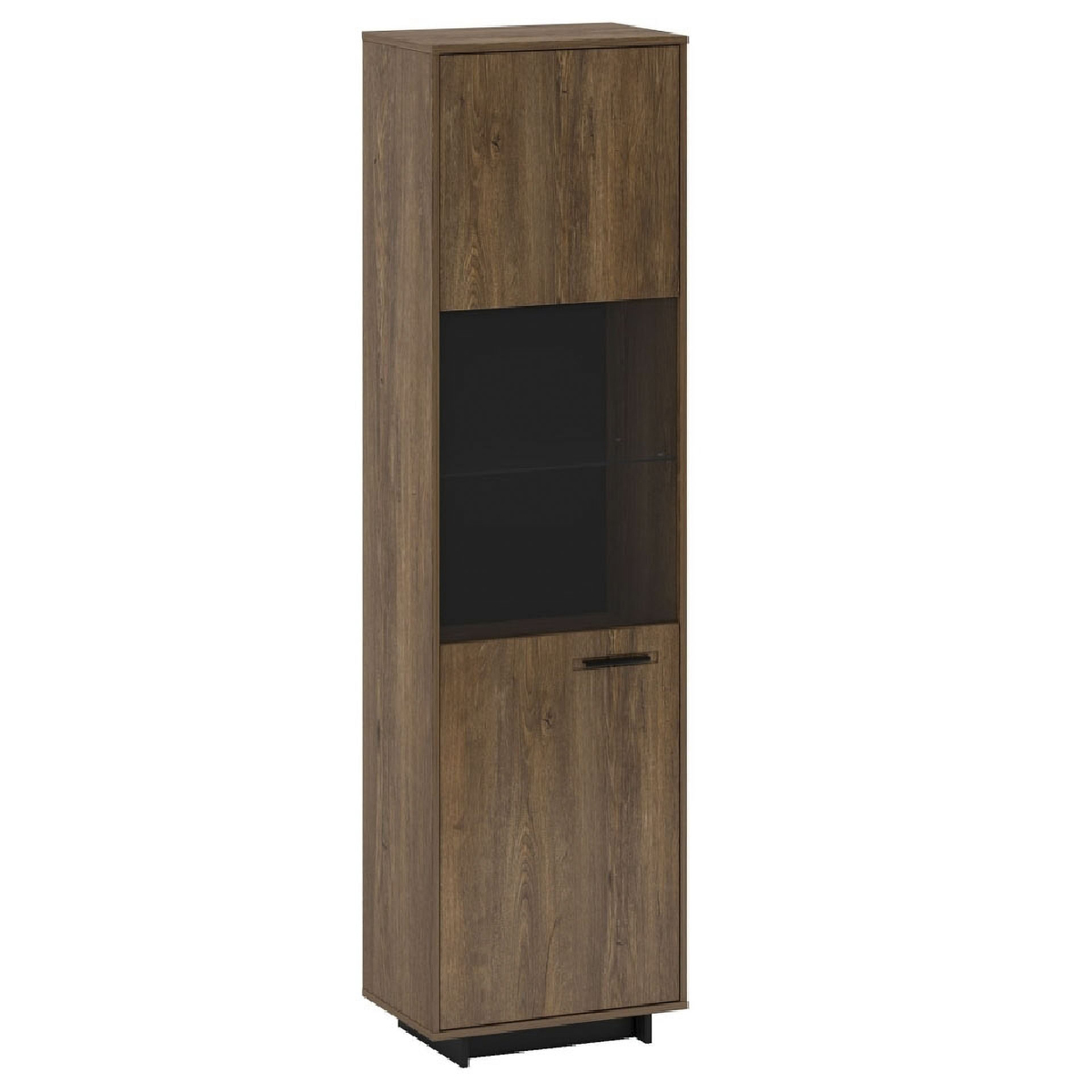 KONDELA Delis A1 jednodverová vitrína dub bolzano / čierna KONDELA Delis A1 jednodverová vitrína dub bolzano / čierna