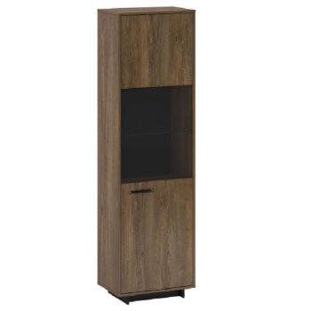 KONDELA Delis A2 jednodverová vitrína dub bolzano / čierna