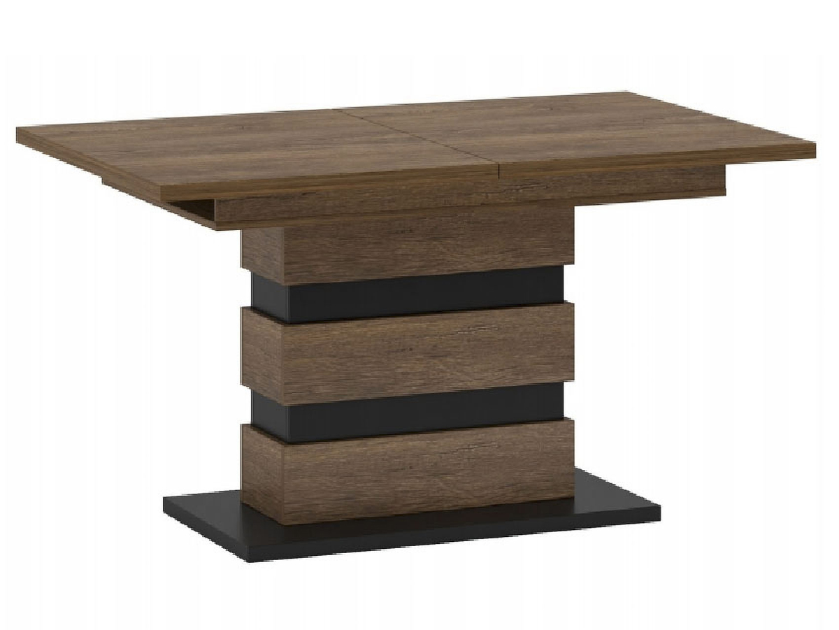 KONDELA Delis S rozkladací jedálenský stôl dub bolzano / čierna KONDELA Delis S rozkladací jedálenský stôl dub bolzano / čierna