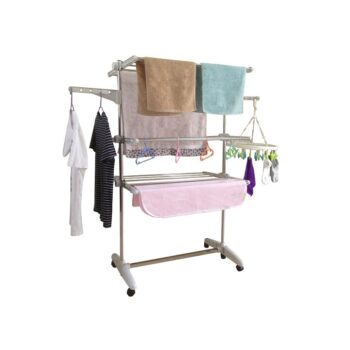 KONDELA Denal sušiak na prádlo oceľ / svetlofialová