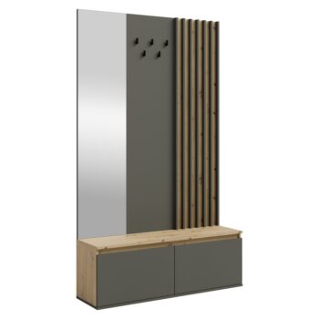 KONDELA Deris predsieň grafit / dub artisan