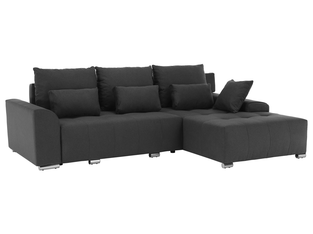 KONDELA Devlin L/P rohová sedačka s rozkladom a úložným priestorom tmavosivá KONDELA Devlin L/P rohová sedačka s rozkladom a úložným priestorom tmavosivá