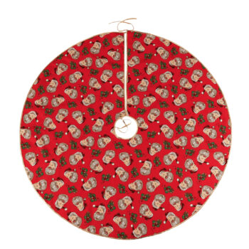 KONDELA Dilayla podložka pod vianočný stromček 145 cm červená