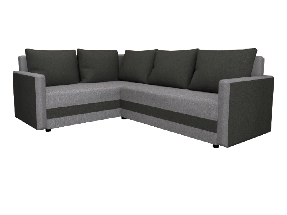 KONDELA Dina L Roh L/P rohová sedačka s rozkladom čierna / sivá KONDELA Dina L Roh L/P rohová sedačka s rozkladom čierna / sivá