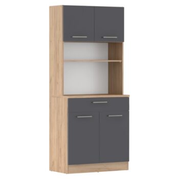 KONDELA Domis New štvordverový kredenc dub artisan / grafit