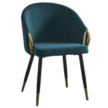 KONDELA Donko jedálenské kreslo smaragdová (Velvet) / zlatá