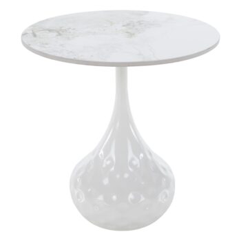 KONDELA Ebrel konferenčný stolík biely mramor / biela