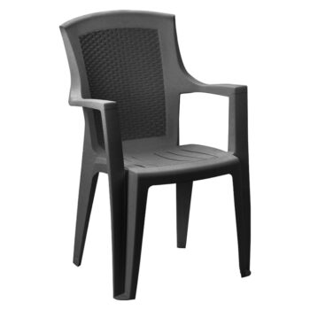 KONDELA Edenia záhradné stohovateľné kreslo antracit