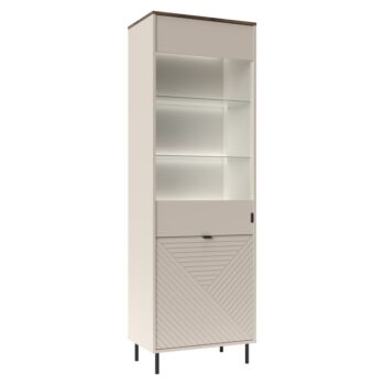 KONDELA Eyco 1D1W vitrína kašmír / dub castello