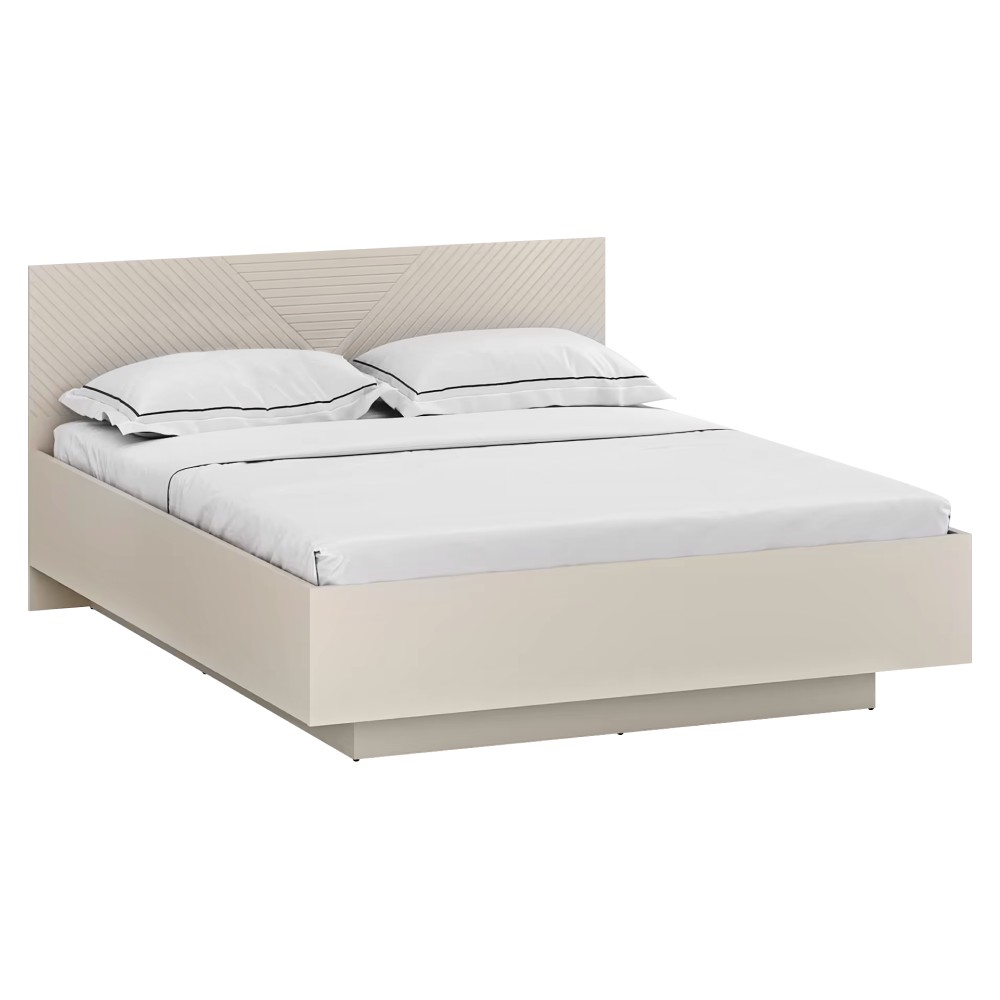 KONDELA Eyco manželská posteľ s roštom 160 kašmír / dub castello KONDELA Eyco manželská posteľ s roštom 160 kašmír / dub castello