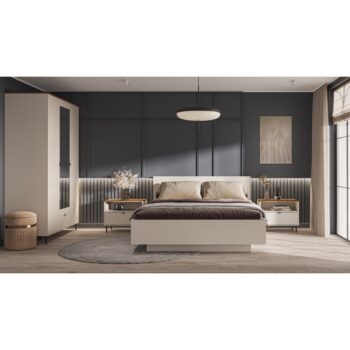 KONDELA Eyco spálňa kašmír / dub castello