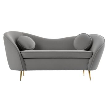 KONDELA Ezio Typ 2 dvojsedačka sivá (Velvet) / zlatá