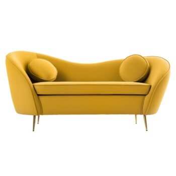 KONDELA Ezio Typ 2 dvojsedačka žltá (Velvet) / zlatá