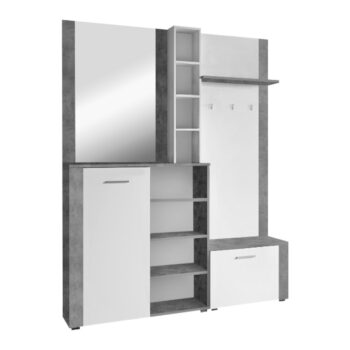 KONDELA Fandu predsieň biela / betón