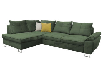 KONDELA Felda L rohová sedačka s rozkladom a úložným priestorom smaragdová (Tatum)