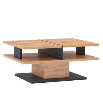 KONDELA Fidel T konferenčný stolík dub craft zlatý / grafit sivá