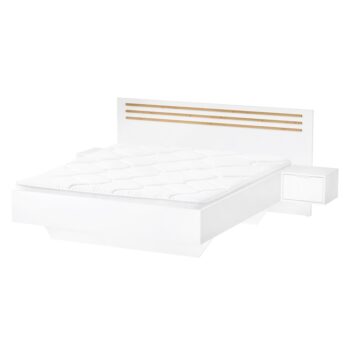 KONDELA Florens 180 posteľový rám s nočnými stolíkmi (2 ks) biela / dub artisan