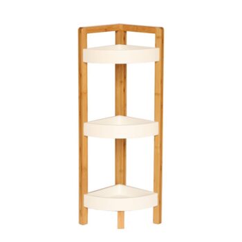 KONDELA Fong regál biela / prírodná