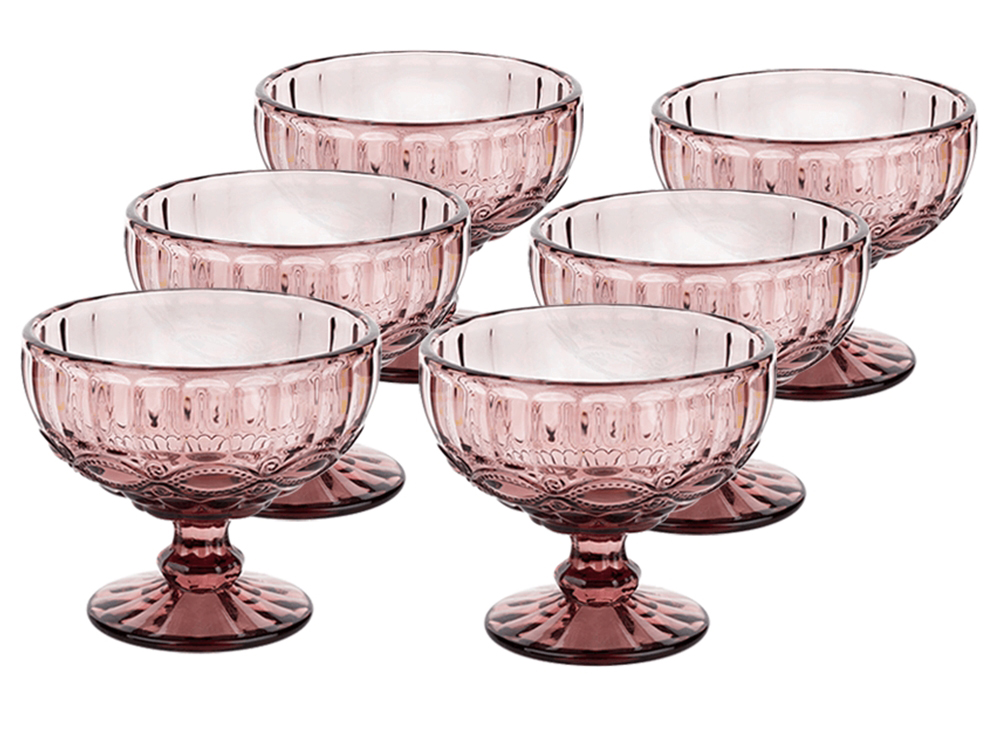 KONDELA Fregata Typ 5 pohár na zmrzlinu (6 ks) 300 ml ružová KONDELA Fregata Typ 5 pohár na zmrzlinu (6 ks) 300 ml ružová