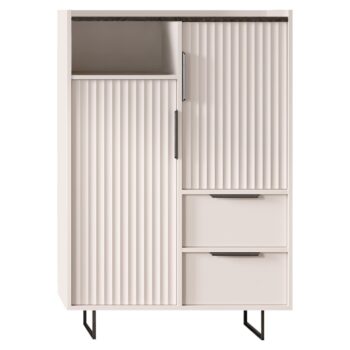 KONDELA Fresio 2D2S dvojdverová komoda so zásuvkami kašmír / norkový gaštan arvadonna