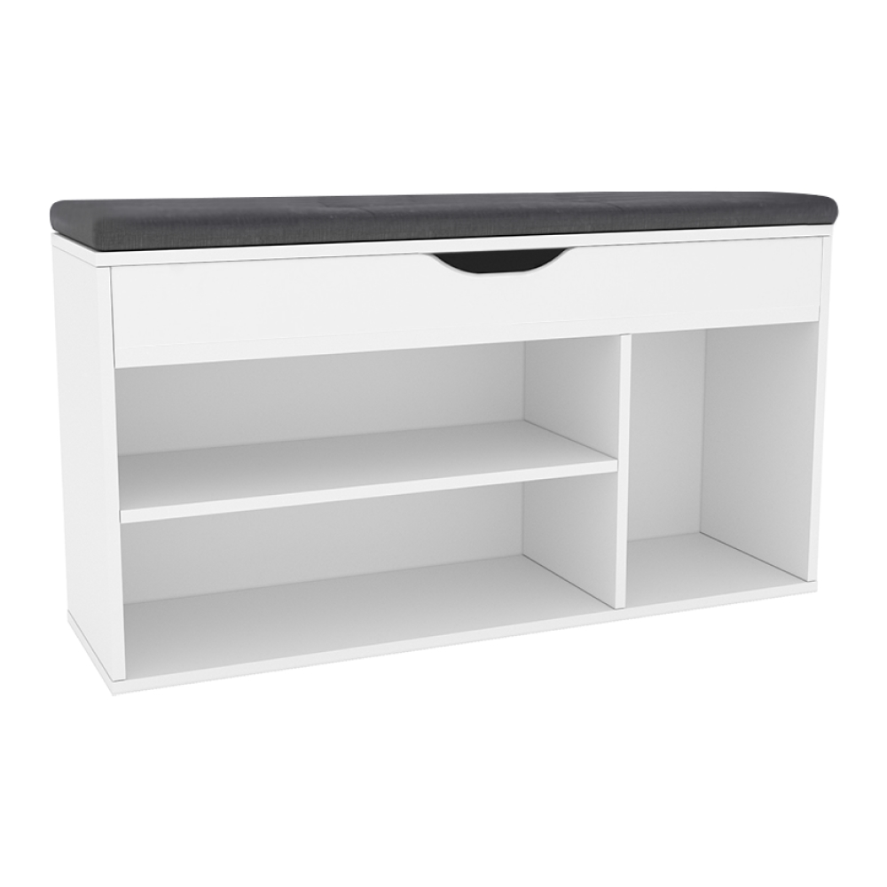 KONDELA Fuddy New botník s lavicou biela KONDELA Fuddy New botník s lavicou biela