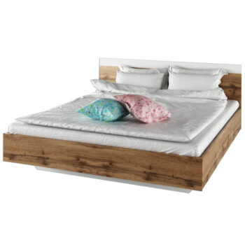 KONDELA Gabriela 160 posteľový rám dub wotan / biela