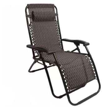 KONDELA Gavin záhradné lehátko sivohnedá / vzor