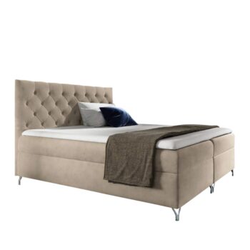 KONDELA Guliette 180 boxspringová manželská posteľ béžová (Velvet)