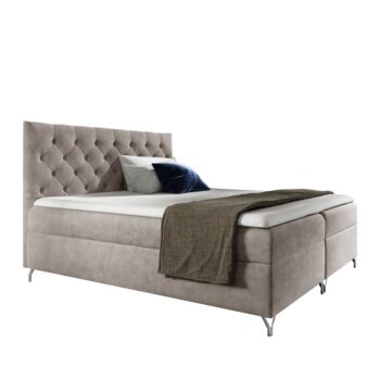 KONDELA Guliette 180 boxspringová manželská posteľ sivobéžová Taupe (Velvet)