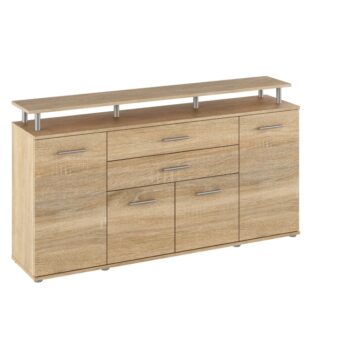 KONDELA Hanola štvordverová komoda so zásuvkami dub sonoma