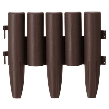 KONDELA Hansi obruba trávnika / záhradný plôtik (8 ks) hnedá