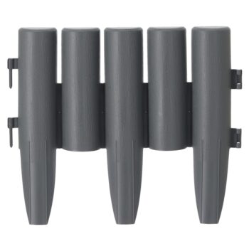 KONDELA Hansi obruba trávnika / záhradný plôtik (8 ks) sivá