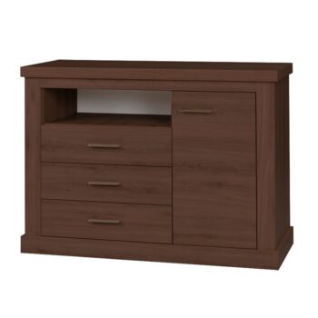 KONDELA Hilard AR6 jednodverová komoda so zásuvkami dub stirling