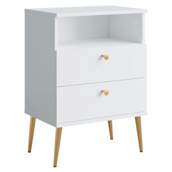 KONDELA Igne Typ 2 nočný stolík biela / zlatá