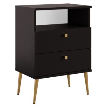 KONDELA Igne Typ 2 nočný stolík čierna / zlatá