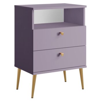 KONDELA Igne Typ 2 nočný stolík fialová / zlatá