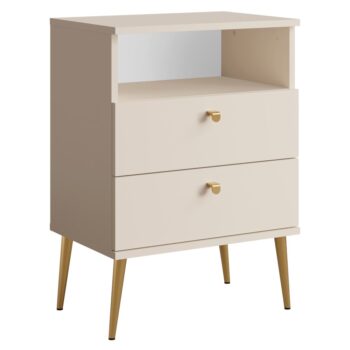 KONDELA Igne Typ 2 nočný stolík kašmír / zlatá