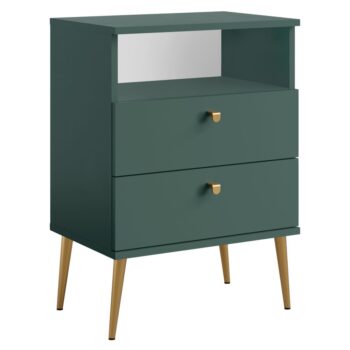 KONDELA Igne Typ 2 nočný stolík zelená / zlatá