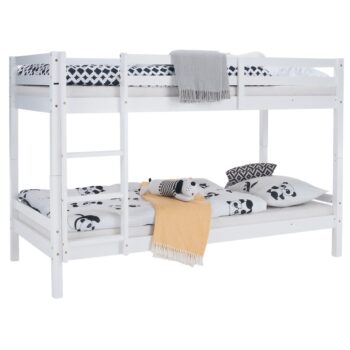 KONDELA Ineza drevená poschodová posteľ 90x200 cm biela