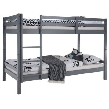 KONDELA Ineza drevená poschodová posteľ 90x200 cm sivá