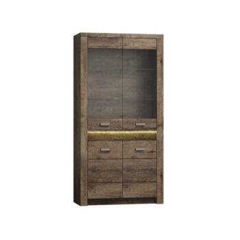 KONDELA Infinity 3 vitrína jaseň tmavý