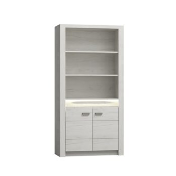 KONDELA Infinity 5 vitrína jaseň biely