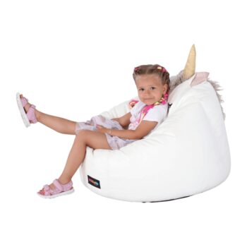 KONDELA Inorog sedací vak biela