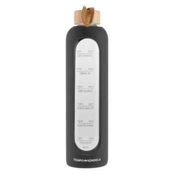 KONDELA Jeri sklenená fľaša 1000 ml priehľadná / sivá / prírodná